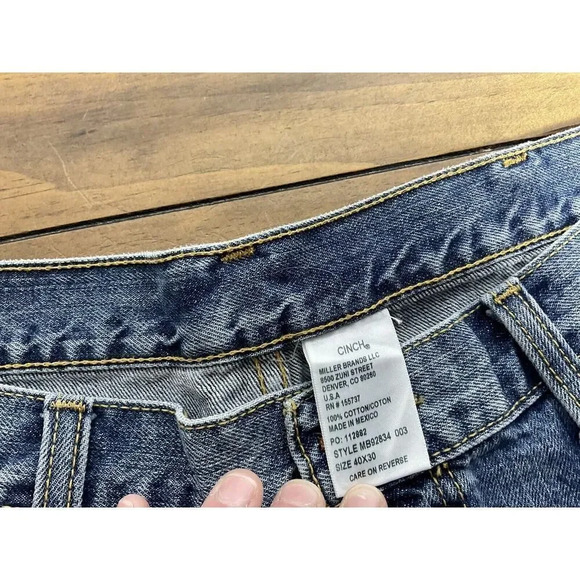 Cinch White Label Mid Rise Straight Leg Jeans Mens Size 40x30 Western Cowboy NWT - Picture 5 of 14